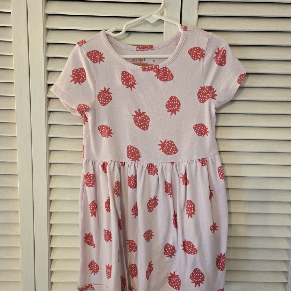 Cat & Jack Pink Strawberry Pattern Dress